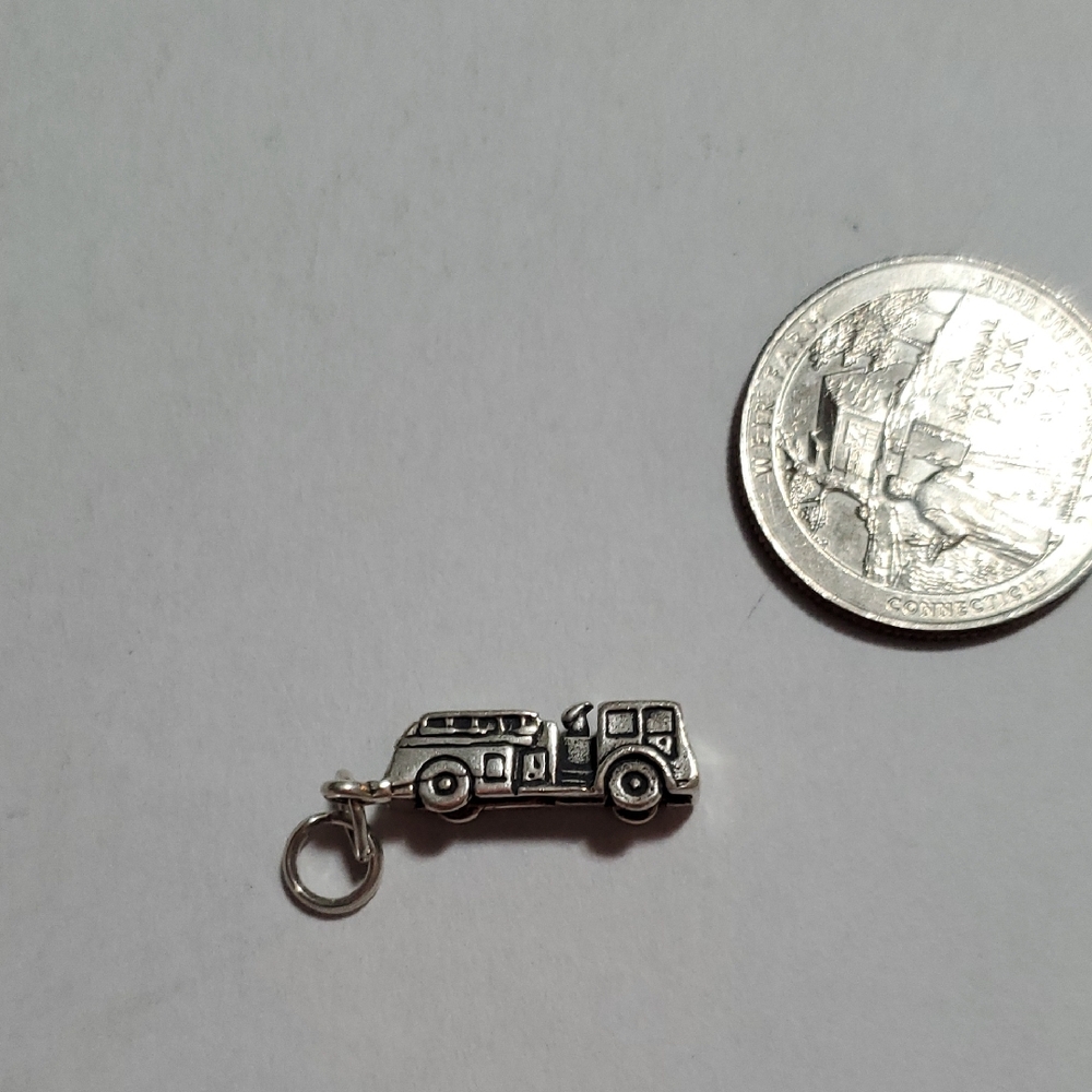 Sterling Silver Fire Truck Charm